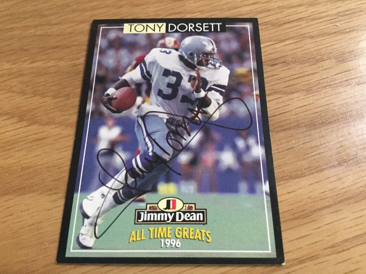 1996 Jimmy Dean Tony Dorsett Autographed Football Card Dallas
