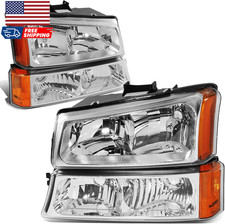 Pair Headlight Assembly Compatible with 2003-2006 Chevy Silverado 1500 2500 350