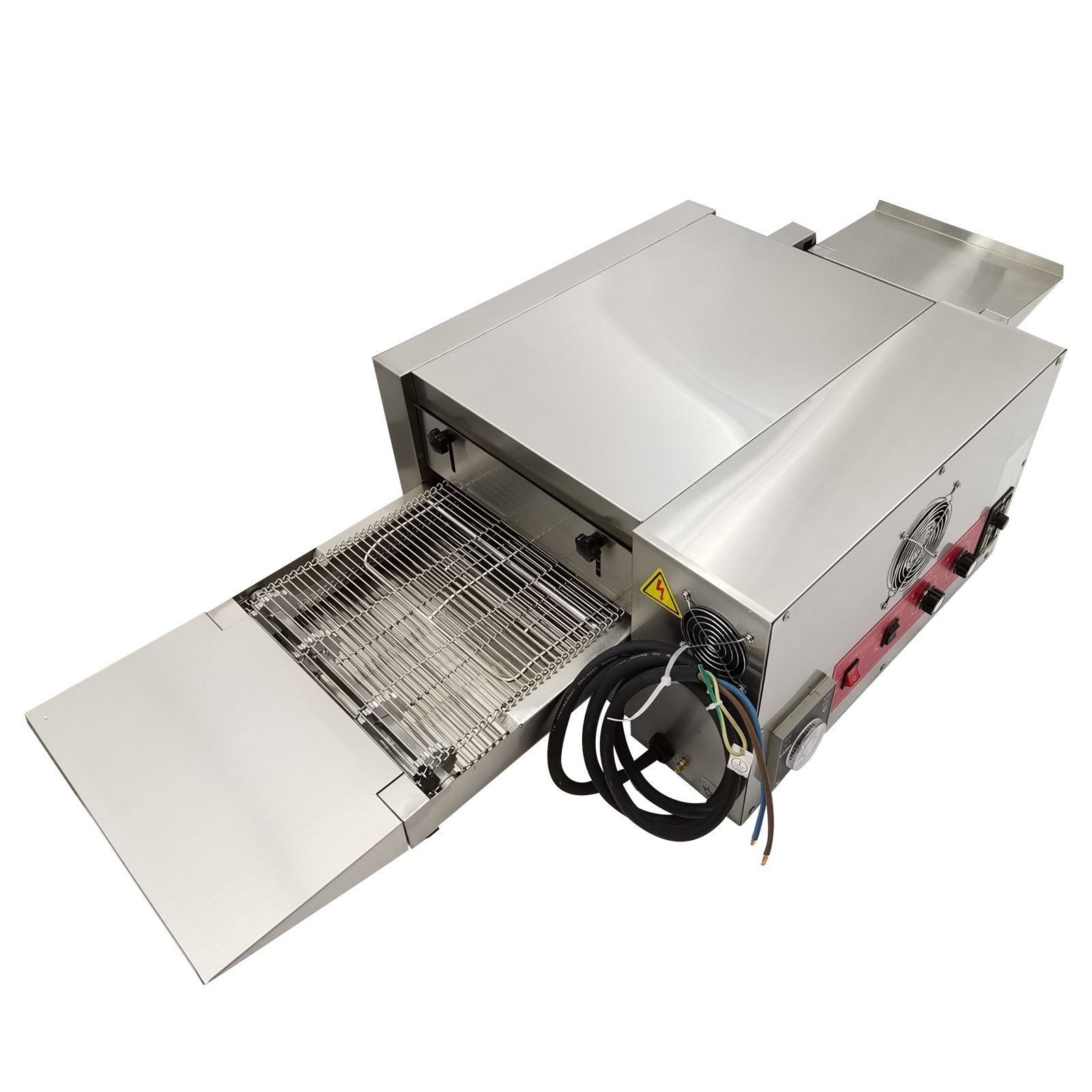 220V Electric Straight Tube Conveyor Pizza Oven Commercial Baking Oven 12"