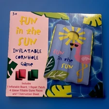 Fun in the Sun /Inflatable Pool Cornhole Game /Flamingo Water Toss Set /New.