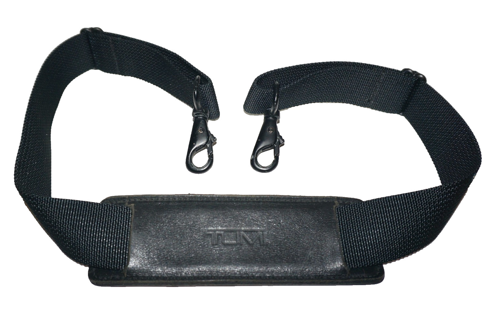 TUMI Black Nylon Webbing & Genuine Leather Classic 20" - 40"  Replacement Strap