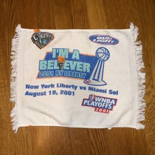 NY Liberty 2001 WNBA Playoffs Rally Towel Miami Sol Bud Light Vintage New York