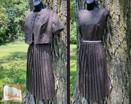 Vintage Betty Hartford 50s Dress & Jacket Business Ensemble M L