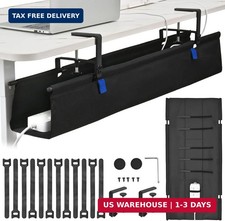 36" Under Desk Cable Management Tray- Clamp/Screw Mount Desk Cable Organizer Cab