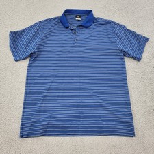Nike Golf Fit Dry Polo Mens XL Performance Striped Embroidery Shirt