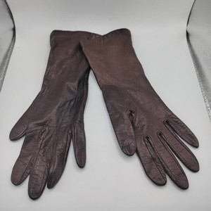 French Kidskins Gloves Silk Lined Brown Leather Soft Size 6 Driving Women's