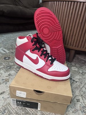 2008 Nike Dunk High White Varsity Red Men s Size 9.5 317982-162
