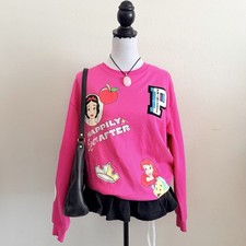 Women Sweatshirt Pink Size M Disney 100 Years Anniversary Princesses