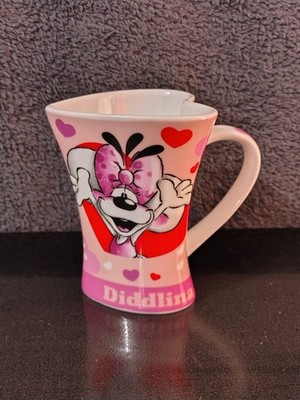 Diddlina Bibombl 10cm Diddl Vintage Pink Red White Heart Shaped Mug Mug