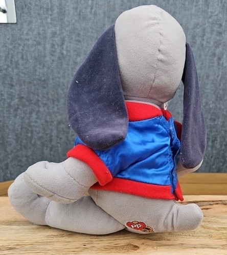 POUND PUPPIES TONKA 'COOLER' GREY JOINTED PLUSH DOG WITH ORIGINAL JACKET RETRO 2 - Picture 3 of 9