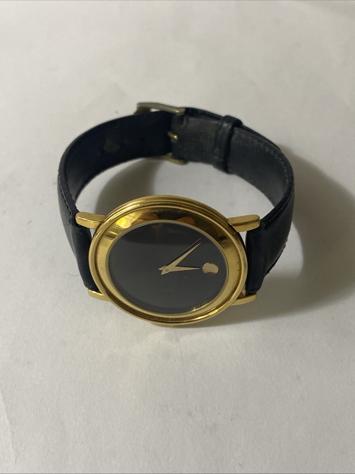 Vintage Movado Swiss 14k Gold & Leather Water-Resistant Ladies Watch  