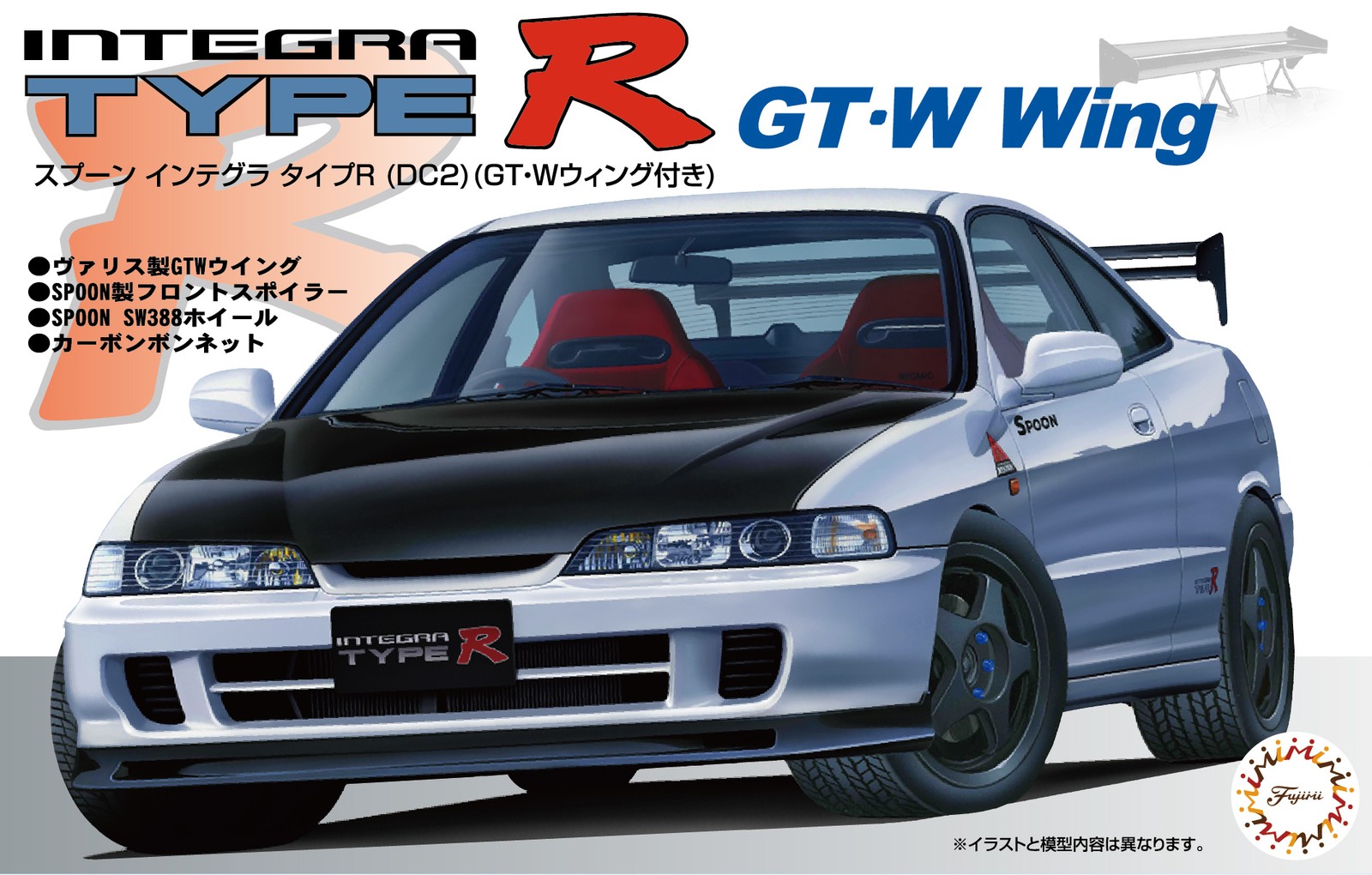 Fujimi ID-333 SPOON Integra Type R DC2 GT-W Wing 1/24 Scale Plastic Model Kit