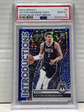 2023 Mosaic Victor Wembanyama Introductions Blue Fast Break /85 PSA 10 low Pop