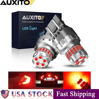 2PCS 7443 7440 LED Red Brake Stop Tail Parking Light Bulbs Super Bright AUXITO