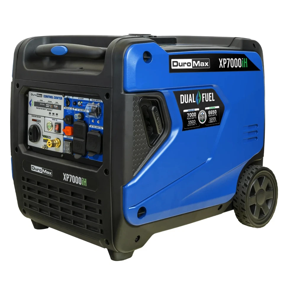 DuroMax XP7000iH 7,000 Watt Portable Dual Fuel Inverter Generator - Recon
