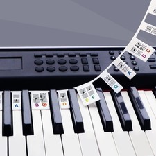 Piano Keyboard Stickers, Removable Silicone Piano Notes Guide for 88 Keys C...