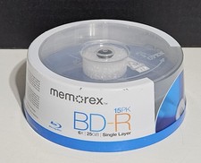 Memorex BD-R 15 Pack 25GB 6x Recordable Blu-ray Discs Spindle - BRAND NEW SEALED