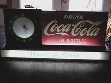 Horloge enseigne comptoir lumineuse Coca Cola 20"x9"