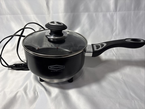 Roadpro RPSP225NS 12-Volt Portable Saucepan 12v Pot with Non-Stick Surface - Bl