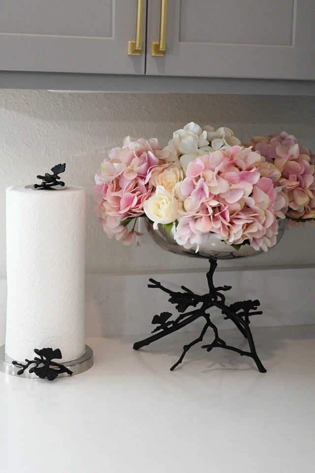 Elegante Toallero de Papel para Cocina Acero Inoxidable/Diseño Mariposa Negra Foto 2 de 2