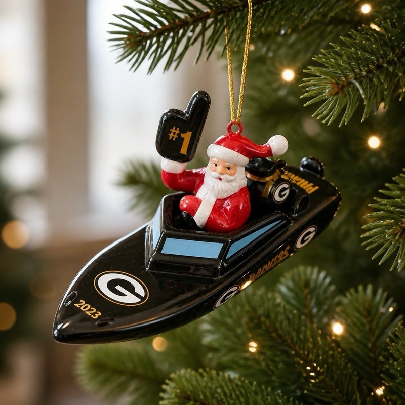 Green Bay Packers Santa in Car Christmas Hanging Ornament, 2023