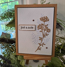 STAMPIN UP CARD KIT - FLOWER JUST A NOTE - Makes 4-Set 25.458