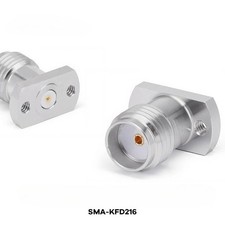 SMA Female Solderless PCB Connector with 2 Hole Flange,Hole Diameter 1.6mm,26.5G