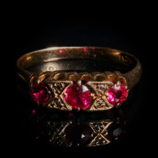 15CT Edwardian Ruby Ring - Hallmarked - Size K