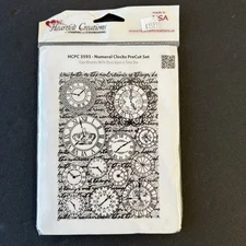 Heartfelt Creations Numeral Clocks Collage Mixed Media Alter Cling Rubber Stamp