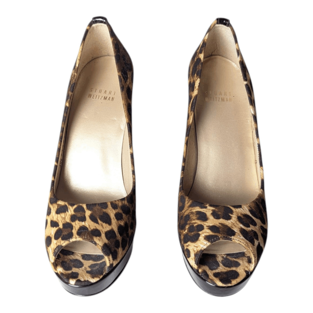 STUART WEITZMAN Leopard Print Platform Pumps Size… - image 4