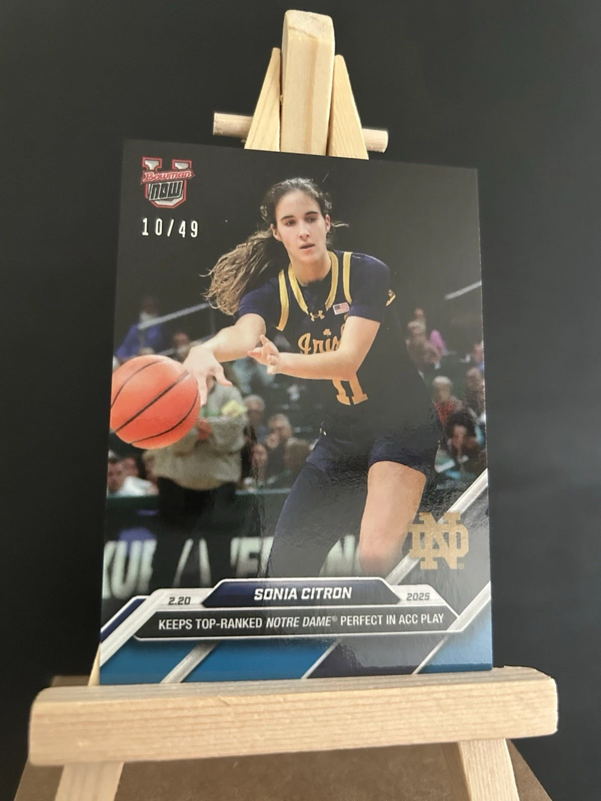 Sonia Citron Notre Dame 2024-25 Bowman U NOW Basketball # 72 Blue Parallel 10/49