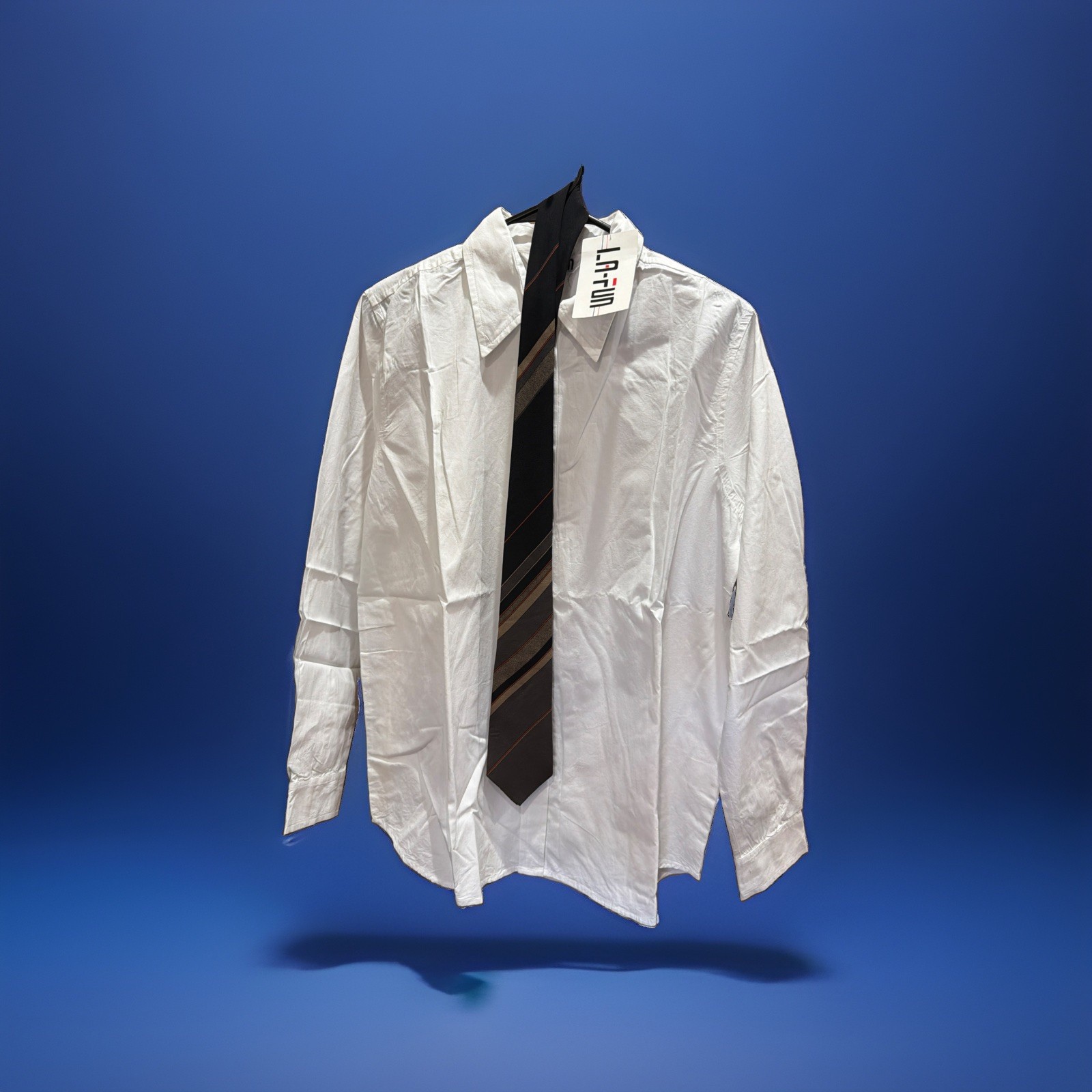 Corbata blanca abotonada talla grande con corbata de seda italiana haz una impresión