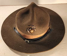 1930's USMC MARINE CORPS CAMPAIGN DRILL SERGEANT HAT with EARLY EGA