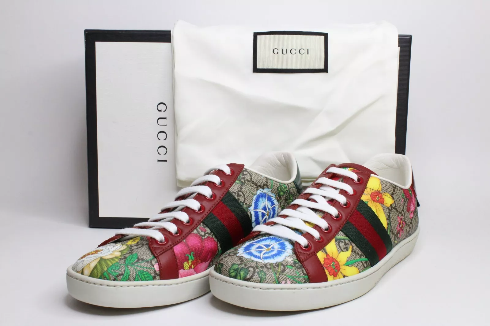 Gucci Ace GG Supreme Low « Imprimé Flora   Rouge »   Taille 37 / 7