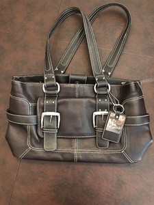 Details About Sophia Caperelli Purse Brown Leather