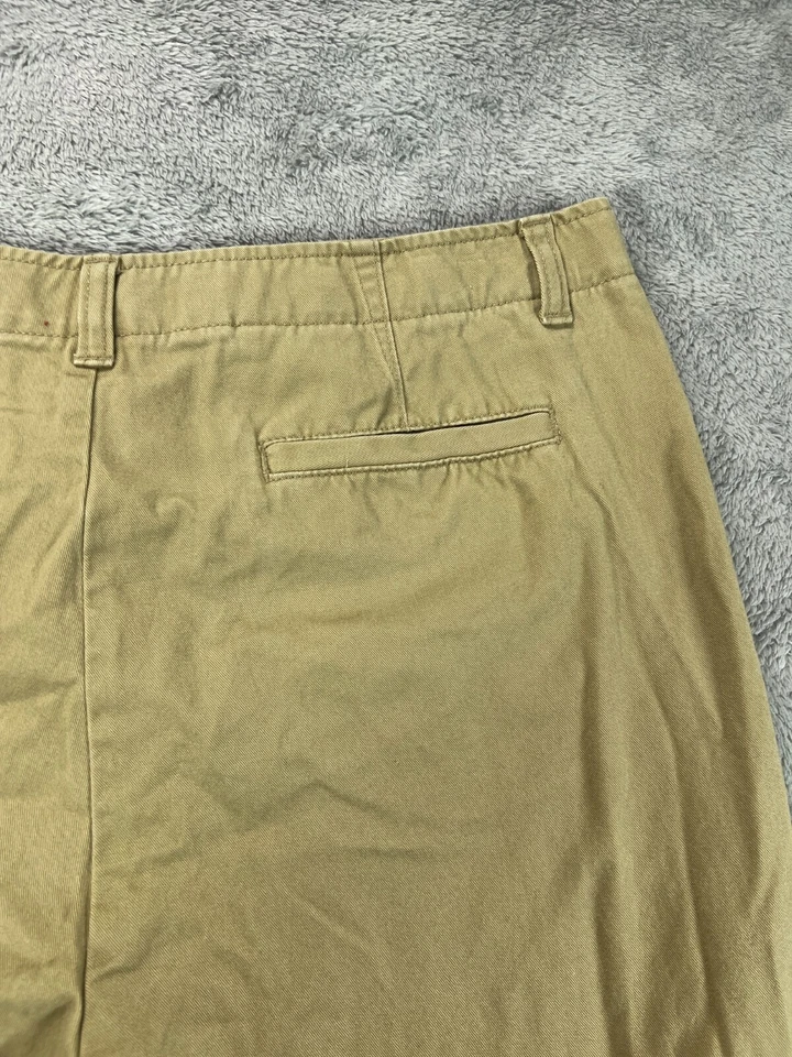 Pantalones LANDS END Niños 18 Husky Caqui 34W 29L Escuela Cintura Ajustable Sarga Plana Foto 2 de 4