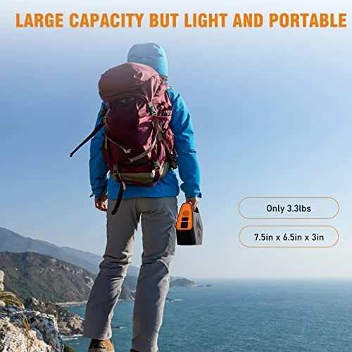 100W 26400mAh Portable Power Bank with AC Outlet in Black & Orange