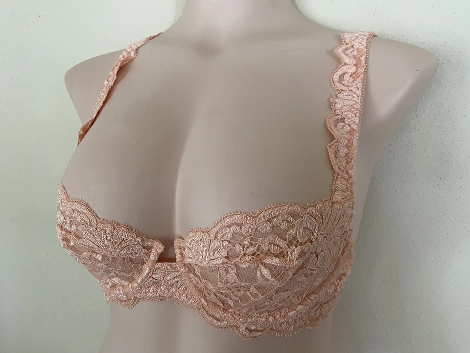 Sujetador La Perla 32A Coral, Encaje, Con Aros, Sin Acolchado Italia Talla 1 Foto 4 de 4