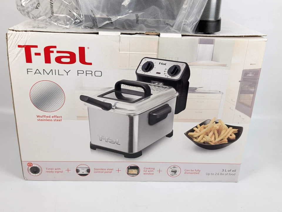 Freidora T-Fal Family Pro 3L - 120V 1600W Temporizador Encimera Inoxidable Foto 3 de 4