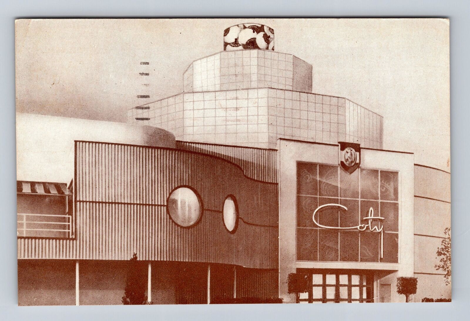 1939 New York World’s Fair Maison Coty Cosmetics Building Postcard