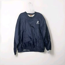 Harriton Pullover Windbreaker Men 2XL XXL Blue Marines Mesh Lined Wind Shirt