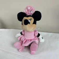 Disney Baby Minnie Mouse Pink Stuffed Plush with Jingle Rattle Sound NEW