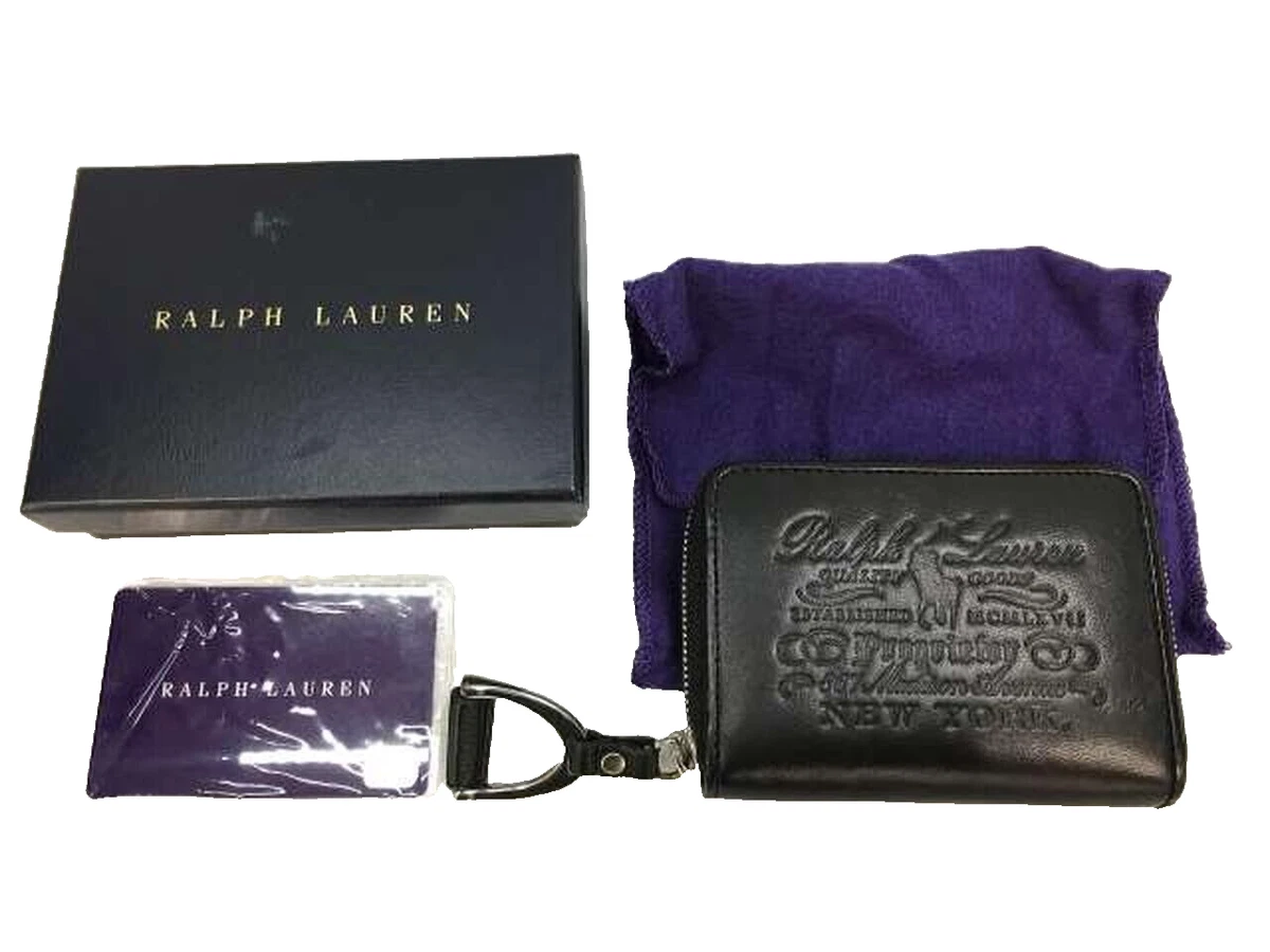 【希少】Ralph Lauren パープルレーベル ヴィンテージ 二つ折り財布 Ralph Lauren Purple Label Wallet Round Zip Leather Black USED | eBay