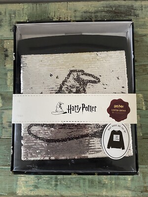 Harry Potter Limited Edition 2-Way Sequin Sorting Hat Hufflepuff Sweater Medium