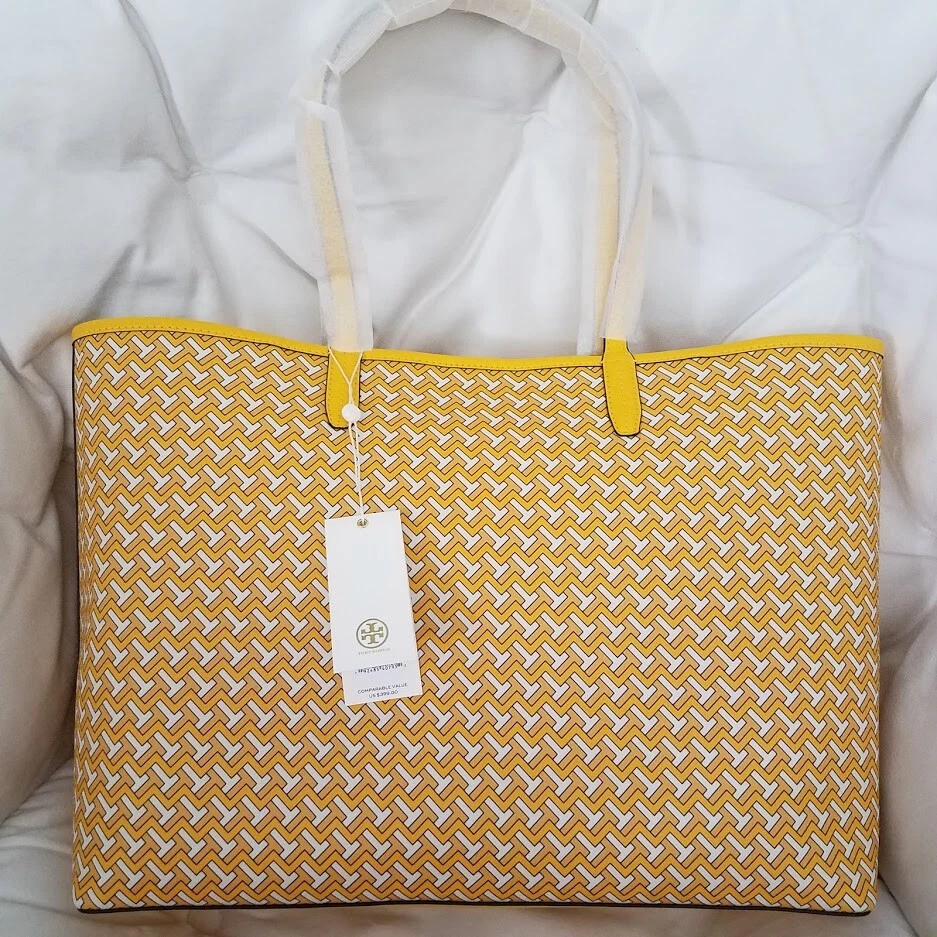 Tory Burch Tzag Allover Tote Yellow NWT eBay