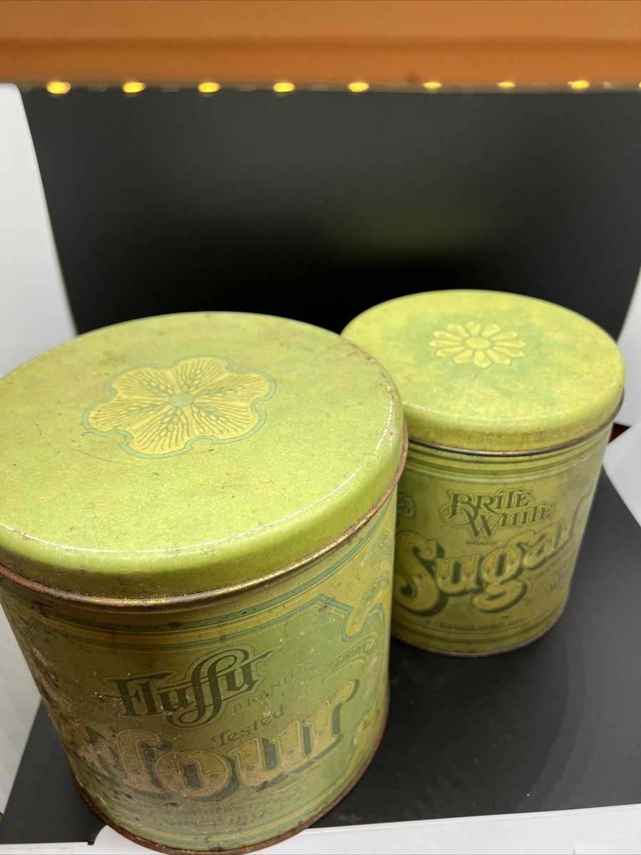 Vintage Set of 4 Ballonoff Canisters Metal Kitchen Decor Coffee