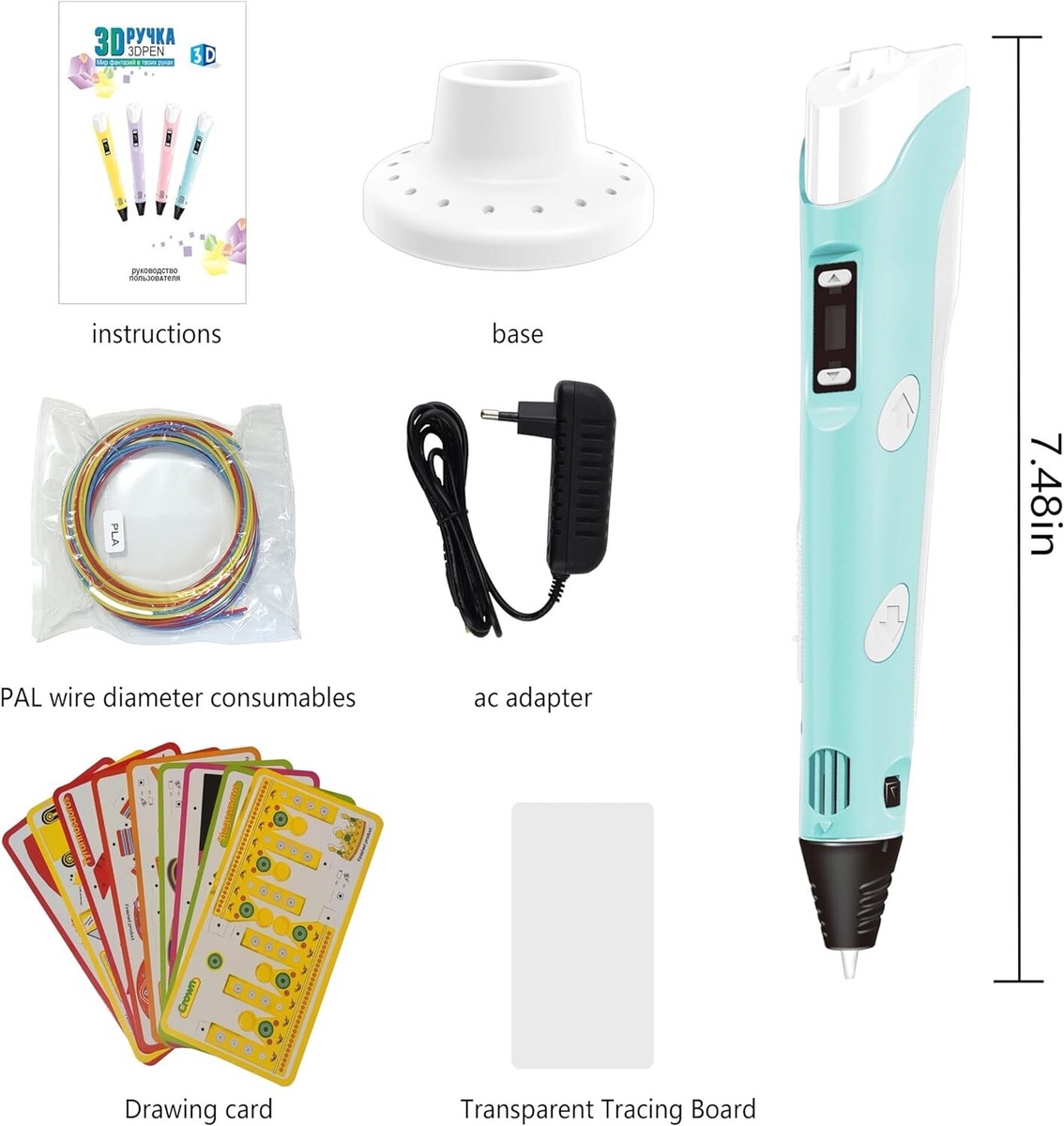 3D Pen High-Temperature 3D Printing Pen, Compatible with 1.75mm
