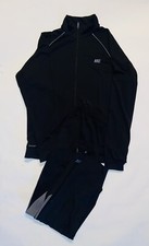 Vintage Nike Black Tracksuit Track Jacket Men s Size Large Grey Silver Tag