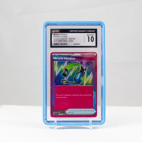 Pokemon Miracle Headset ACE SPEC Holo #183 Surging Sparks 2024 CGC 10 Gem Mint