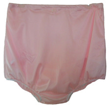 4 LAYER Pink NYLON TRICOT Bubble Bloomer Panty 30-44" ENCASED WAIST
